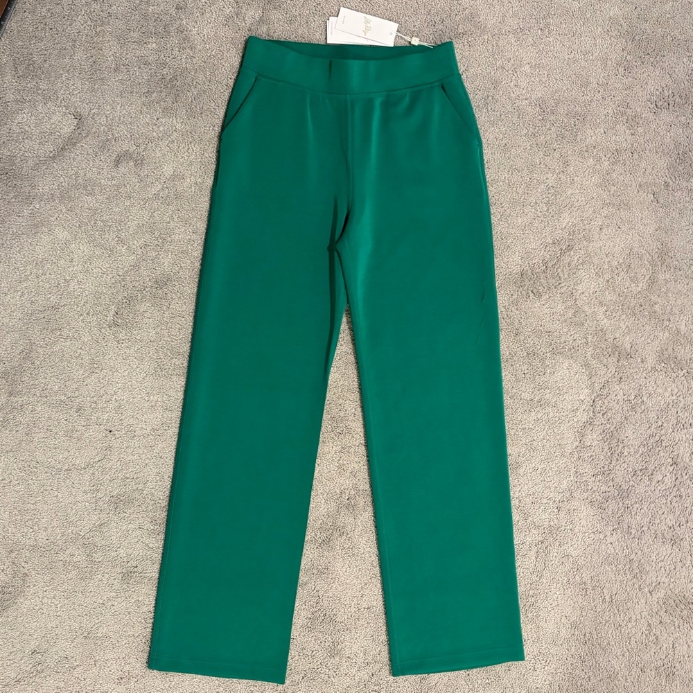 🌿 Lilly Pulitzer UPF 50+ 30.5" Alwyn High Rise Pant, Fiddle Leaf Green, FLAWED - Picture 5 of 16